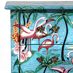 Комод с росписью Розовый фламинго L.XV CHEST OF DRAWERS Flowers with Flamingo варинант исполнения - 3 | Loft Concept в Костроме