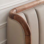 Кровать двуспальная с мягким изголовьем Moon Walnut Bed варинант исполнения - 7 | Loft Concept в Костроме