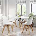 Стул с основой из пластика и мягким сиденьем Arvika White варинант исполнения - 8 | Loft Concept в Костроме