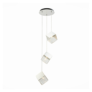 Потолочная люстра Pyrite Chrome cube 3