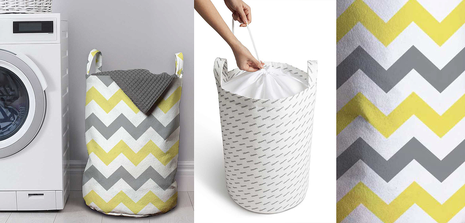 Корзина Mustard and Gray Chevron II Basket Корзина Mustard and Gray Chevron II Basket - Loft-Concept в Костроме