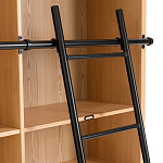 Книжный шкаф из массива сосны с металлической лестницей Burton Wood Cabinet варинант исполнения - 5 | Loft Concept в Костроме