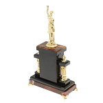 Часы настольные бронзовые из натурального камня Яшма с декором в виде Фемиды Themis Stone Clock варинант исполнения - 4 | Loft Concept в Костроме