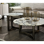 Столик журнальный с круглой мраморной столешницей Unique Stone Design варинант исполнения - 7 | Loft Concept в Костроме