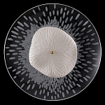 Бра с белым рельефным плафоном и стеклом с рисунком FLOW варинант исполнения - 3 | Loft Concept в Костроме