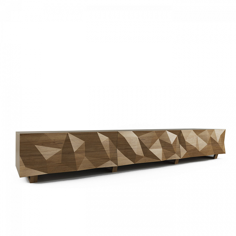 Тумба для ТВ древесного цвета с большими угловыми фигурами Geometric Greece Древесина Тумба для ТВ древесного цвета с большими угловыми фигурами Geometric Greece Древесина в Костроме | Loft Concept