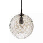 Подвесной светильник с плафоном в форме шара из стекла с рельефным узором Glass Pattern Lamp варинант исполнения - 1 | Loft Concept в Костроме