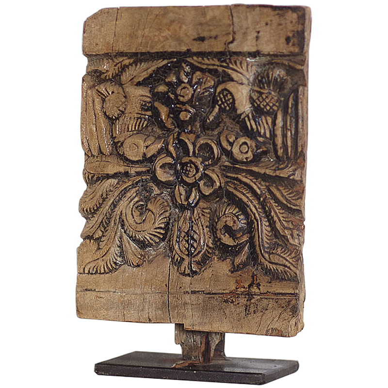Декоративный аксессуар из тика Antique Carved Fragment Древесина Коричневый Декоративный аксессуар из тика Antique Carved Fragment Древесина Коричневый в Костроме | Loft Concept
