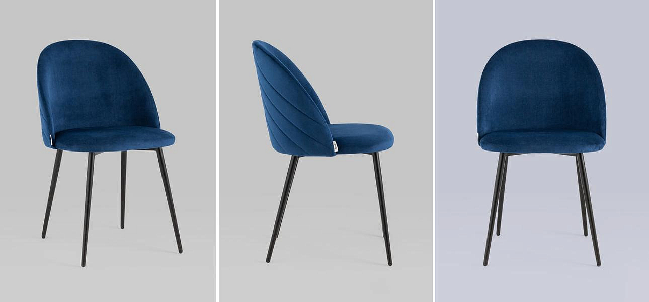 Стул Синий Велюр Miruna Leaf Chair Стул Синий Велюр Miruna Leaf Chair - Loft-Concept в Костроме