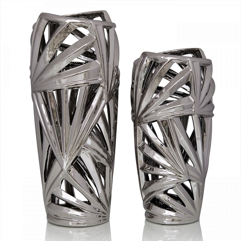 Ваза Palm Leaves Silver Серебряный Ваза Palm Leaves Silver Серебряный в Костроме | Loft Concept
