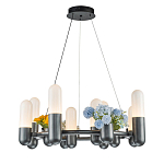 Люстра круглая серая с 8-ю светодиодными лампами Generosity варинант исполнения - 1 | Loft Concept в Костроме