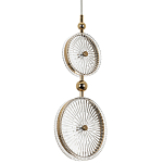 Подвесной светильник с круглым плафоном из рельефного стекла Peony Glass Gold Hanging Lamp варинант исполнения - 1 | Loft Concept в Костроме