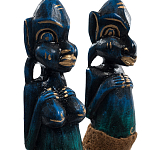 Комплект из 2-х деревянных статуэток Asmat Statuettes Dark Blue варинант исполнения - 3 | Loft Concept в Костроме