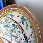 Стул из массива бука бежевый с изображением птиц и цветов Beige Green Chinoiserie Birds Garden Chair варинант исполнения - 3 | Loft Concept в Костроме