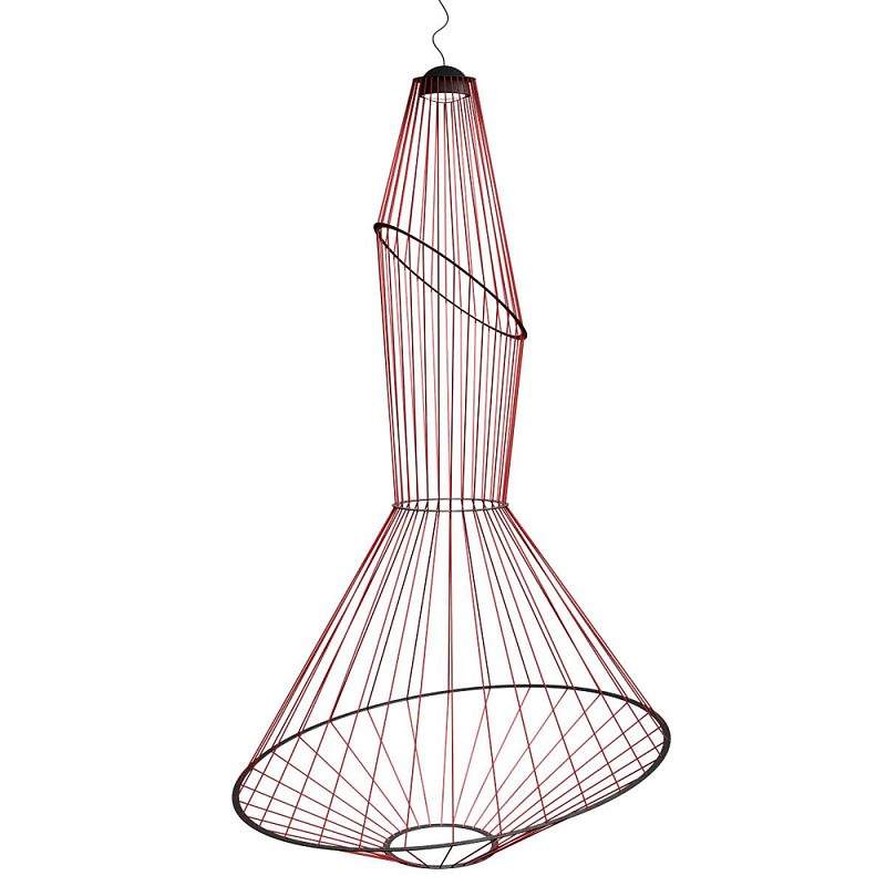 Подвесной светильник из металла Geometry of Beauty Черный Красный в Костроме | Loft Concept 