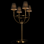 Настольная лампа на металлическом основании бронзового цвета с 4-мя черными конусовидными абажурами Dignity варинант исполнения - 4 | Loft Concept в Костроме