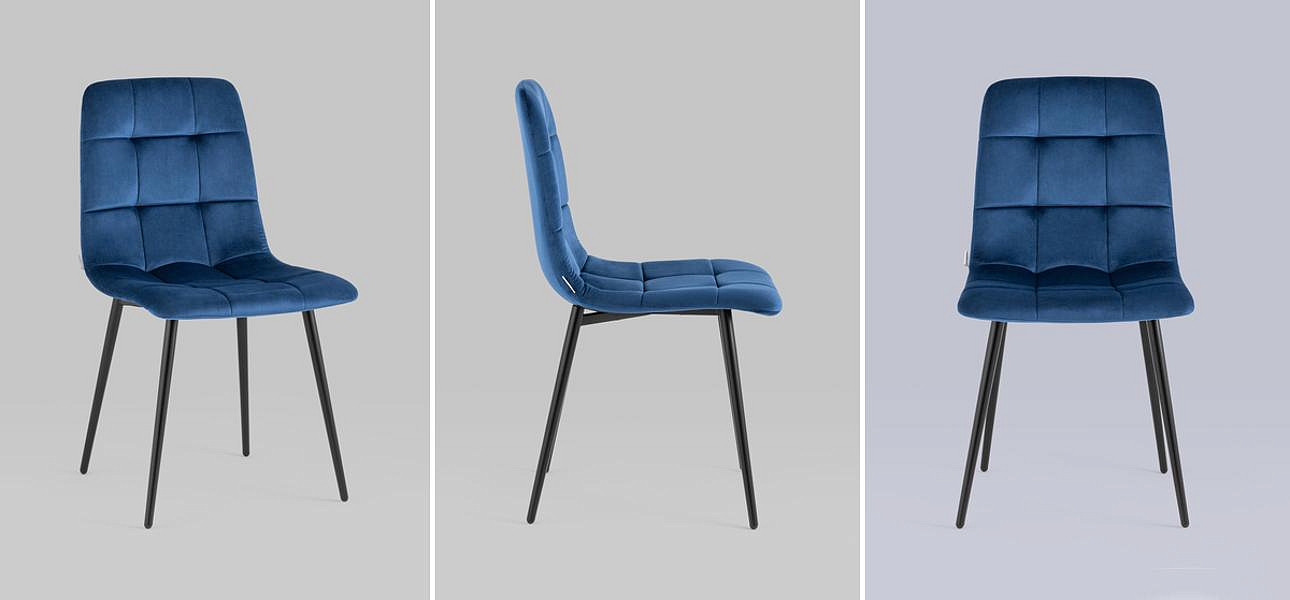 Стул NANCY Chair Синий Велюр Стул NANCY Chair Синий Велюр - Loft-Concept в Костроме