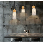 Подвесной светильник светодиодный с цилиндрическим плафоном Stone Helios варинант исполнения - 2 | Loft Concept в Костроме