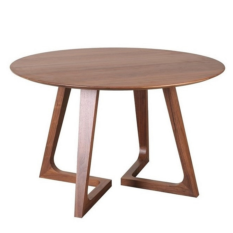 Обеденный стол круглый с изогнутыми ножками Godenza Round V Table Ясень Обеденный стол круглый с изогнутыми ножками Godenza Round V Table Ясень в Костроме | Loft Concept