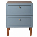 Тумба прикроватная серая из массива бука с 2-мя ящиками Wenge Light варинант исполнения - 2 | Loft Concept в Костроме