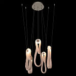 Подвесной светильник белого цвета с 6-ю изогнутыми плафонами Flow Loop варинант исполнения - 5 | Loft Concept в Костроме