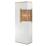 Шкаф-витрина с ящиками и 2-мя дверками с белым глянцевым фасадом Grace of Furniture варинант исполнения - 2 | Loft Concept в Костроме