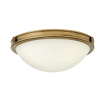 Потолочный светильник цвета латунь с полусферическим матовым белым плафоном Hinkley варинант исполнения - 1 | Loft Concept в Костроме