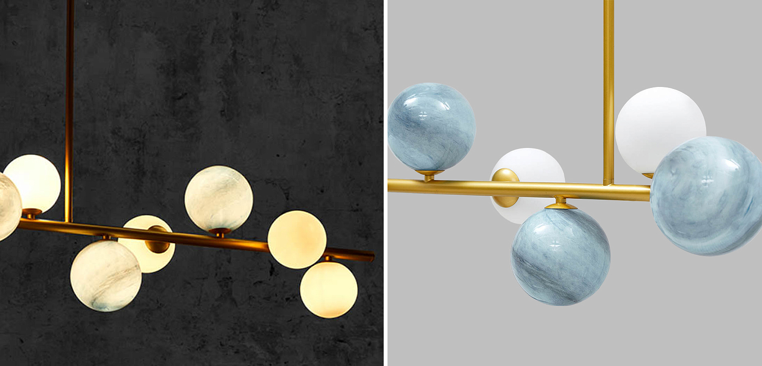 Люстра Bubble Blue White Gold Chandelier Люстра Bubble Blue White Gold Chandelier - Loft-Concept в Костроме