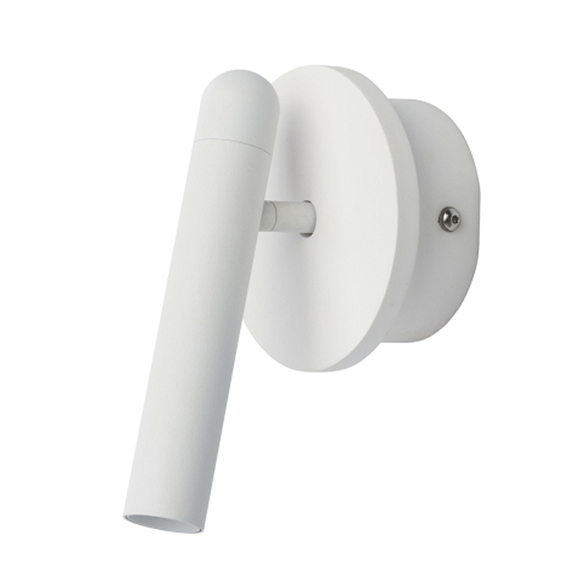 Бра белого цвета с цилиндрическим плафоном и круглым основанием Trumpet tube Белый в Костроме | Loft Concept 