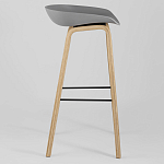 Барный стул на ножках из натурального дерева Boras Grey варинант исполнения - 2 | Loft Concept в Костроме