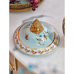 Шкатулка с крышкой из голубого фарфора с риунком птиц и цветов Blue Garden варинант исполнения - 5 | Loft Concept в Костроме