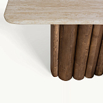 Консоль с овальной столешницей и фактурным деревянным основанием Enzo варинант исполнения - 3 | Loft Concept в Костроме