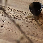 Дизайнерский журнальный стол квадратный с черным трапециевидным основанием Wokab варинант исполнения - 4 | Loft Concept в Костроме