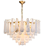 Люстра с мраморными подвесками в форме капель Marble square варинант исполнения - 1 | Loft Concept в Костроме