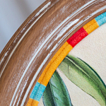 Стул бежевый в разноцветную полоску из натурального бука с изображением птиц и цветов Blooming Birds Colorful Stripes Chair варинант исполнения - 6 | Loft Concept в Костроме