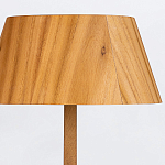 Настольная лампа со скошенным конусовидным абажуром и фигурной ножкой в цвете тик Accord Lighting варинант исполнения - 4 | Loft Concept в Костроме