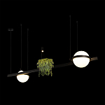 Подвесной светильник линейный с 2-мя шарообразными плафонами и цилиндрическим спотом Light of Еyes варинант исполнения - 4 | Loft Concept в Костроме