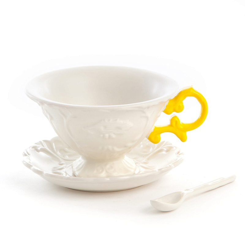 Чайная пара Seletti I-Tea Yellow Белый Желтый Чайная пара Seletti I-Tea Yellow Белый Желтый в Костроме | Loft Concept