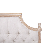 Кровать двуспальная светло-бежевая с основанием из массива дуба с мягким изголовьем Flax Beds варинант исполнения - 3 | Loft Concept в Костроме