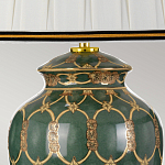 Настольная лампа с керамическим основанием с золотистым решетчатым узором и белым плиссированным абажуром Elstead Lighting варинант исполнения - 3 | Loft Concept в Костроме