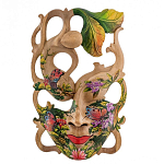 Маска деревянная резная расписная Tropical Paradise варинант исполнения - 2 | Loft Concept в Костроме