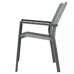 Стул темно-серый с высокой плетеной спинкой и сиденьем Braided Strength варинант исполнения - 5 | Loft Concept в Костроме