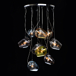 Люстра каскадная с 9-ю разноцветными стеклянными плафонами Kaleido варинант исполнения - 3 | Loft Concept в Костроме