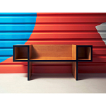 Дизайнерская скамейка  Canton  Beech and Black Bench варинант исполнения - 7 | Loft Concept в Костроме