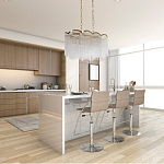 Люстра прямоугольная на цепях с прозрачными трубками и волнистым краем Nembus варинант исполнения - 13 | Loft Concept в Костроме