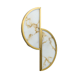 Бра с двумя полукруглыми плафонами из искусственного алебастра в бронзовой оправе Marbella варинант исполнения - 1 | Loft Concept в Костроме