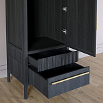 Узкий Шкаф Primo с 2 выдвижными ящиками Черный дуб варинант исполнения - 5 | Loft Concept в Костроме