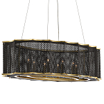 Люстра овальная в сочетании черного и золотого цвета Mesh Lighting варинант исполнения - 2 | Loft Concept в Костроме