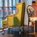 Кресло из натурального бука бежевое с изображением птиц и цветов Beige Green Chinoiserie Garden Armchair варинант исполнения - 7 | Loft Concept в Костроме