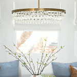 Люстра круглая с подвесками в форме стеклянных капель Glass Rain варинант исполнения - 6 | Loft Concept в Костроме